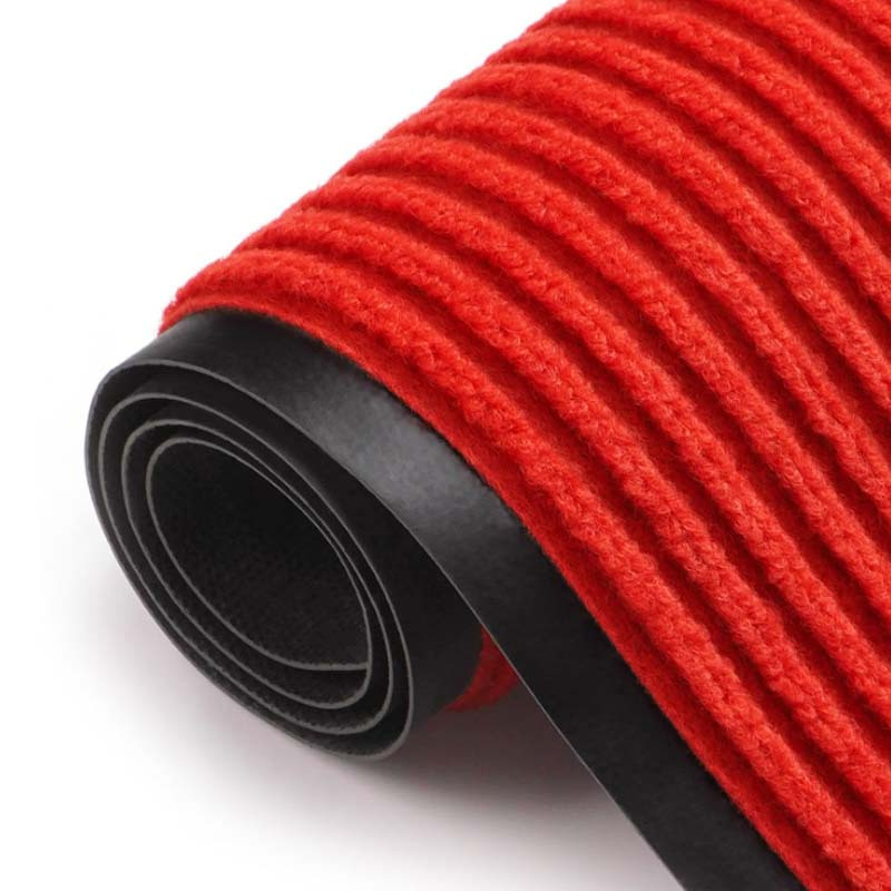 温馨 双条纹地垫 大红色1.6*15m 卷高清大图