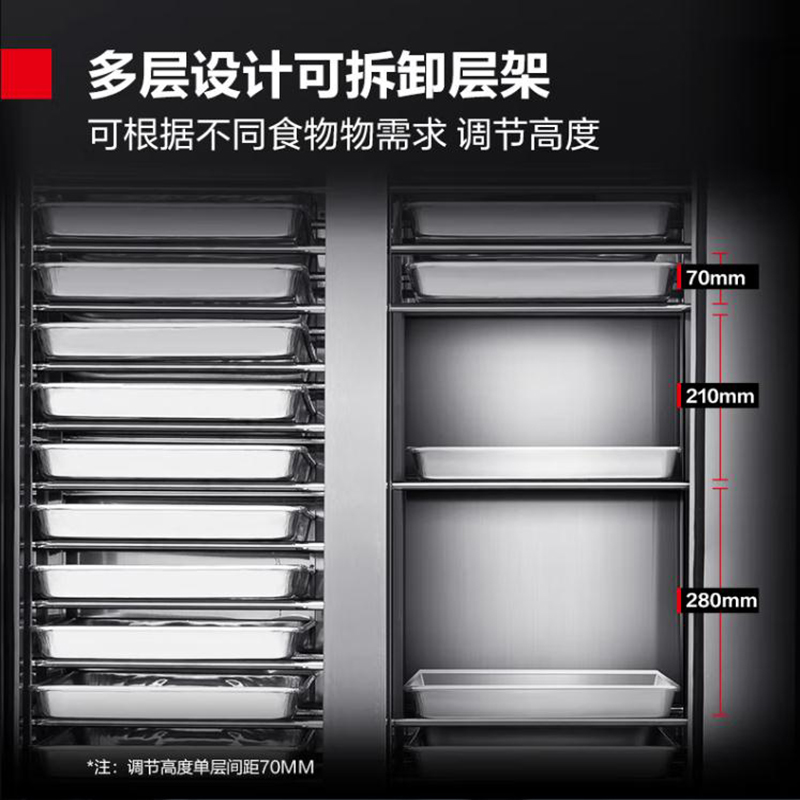 德玛仕 商用发酵箱 面包馒头蒸笼醒发箱不锈钢恒温面粉发酵机烘焙设备 32层豪华型 FJX-32(不带盘)[220V]高清大图