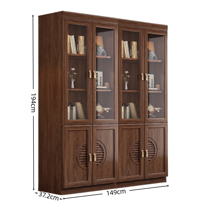 智叶舟实木办公柜四门1490*372*1940mm台高清大图