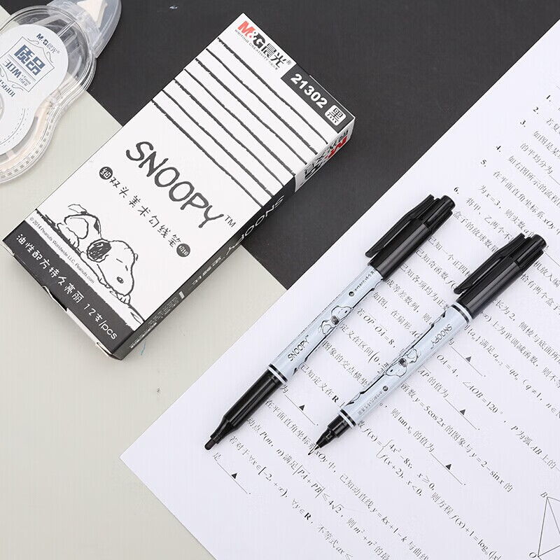 晨光(M&G)记号笔史努比海洋风SPM21302黑双头高清大图