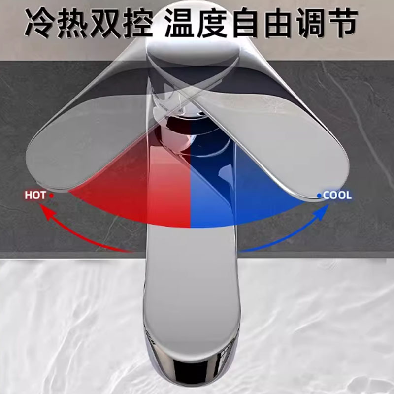 面盆水龙头 冷热水洗手盆双联水嘴 单位:个高清大图