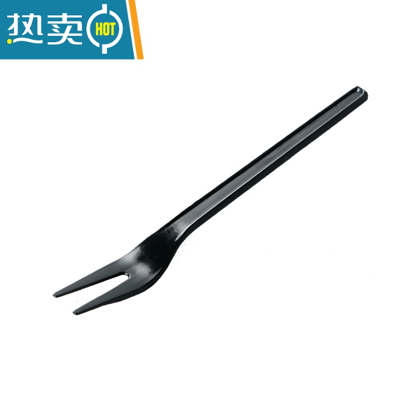 敬平水果叉子塑料高端家用签插蛋糕甜品试吃小吃胶叉子单独包装 11厘米西叉黑色独立包装2包 200只牙签高清大图