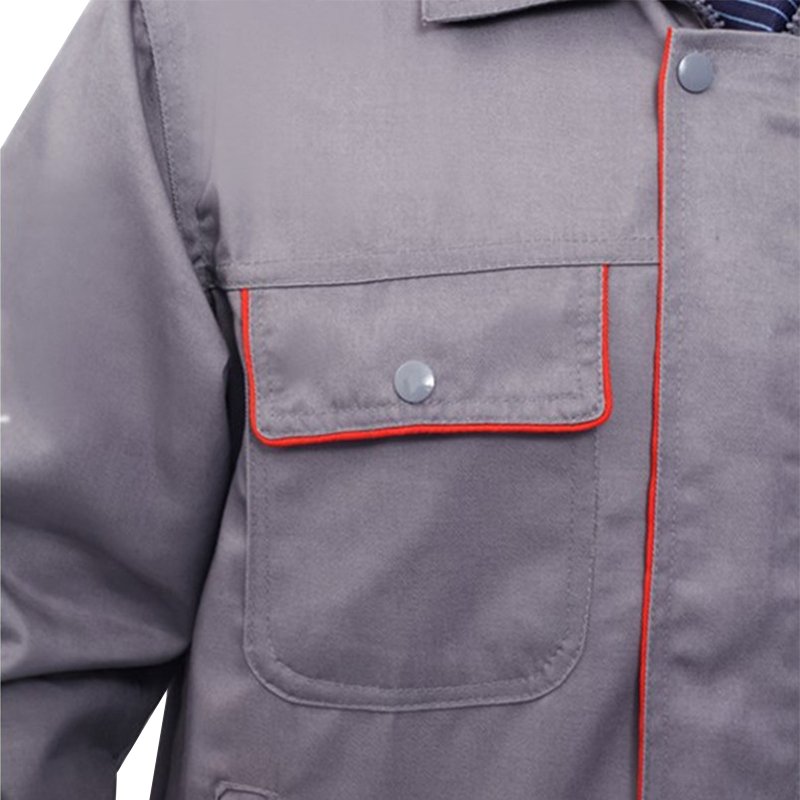 御林铁春秋款长袖劳保工作服浅灰m码到xxxl防护服