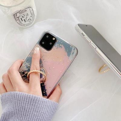 金箔白色六边形+指环_ 苹果 13Promax iPhone13pro手机壳12高档铂金滴胶8plus防摔xr支架适