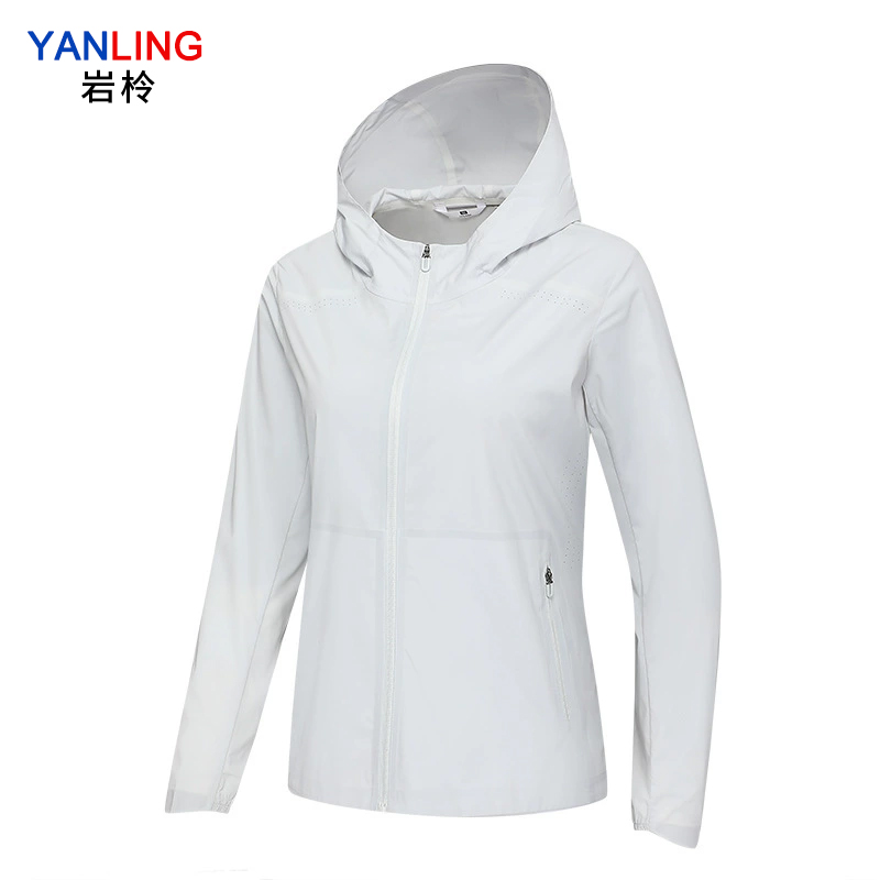 岩柃 梭织连帽运动上衣 25YMSD0121 浅灰 M