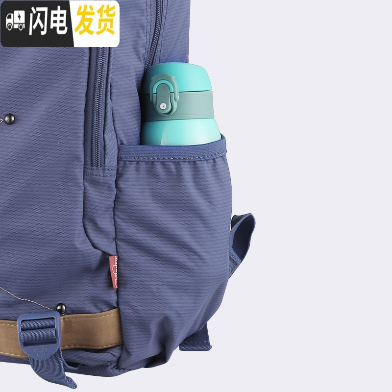 三维工匠保温杯女便携男孩女童小学生防摔儿童水杯子可爱小孩小容量茶杯 蓝色-200送杯刷