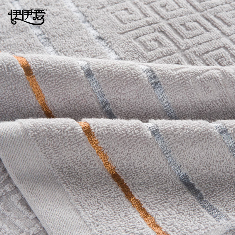 伊伊爱 YBH25201 长城格毛巾 灰色高清大图