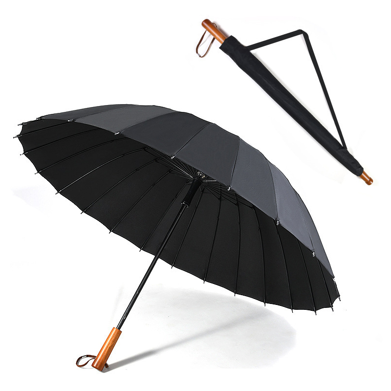 步宽 直杆自动长柄商务雨伞24骨 BY-3642/把高清大图