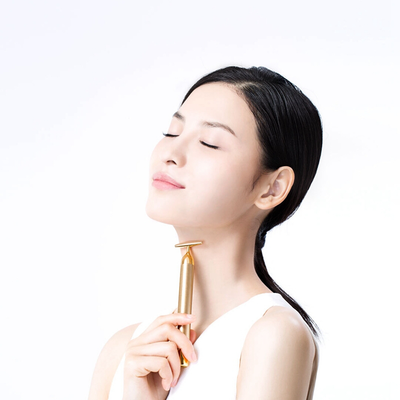 小米有品 inface黄金美容棒 脸部美容仪 提拉紧致改善浮肿V脸纤小便携 震动美容仪 黄色