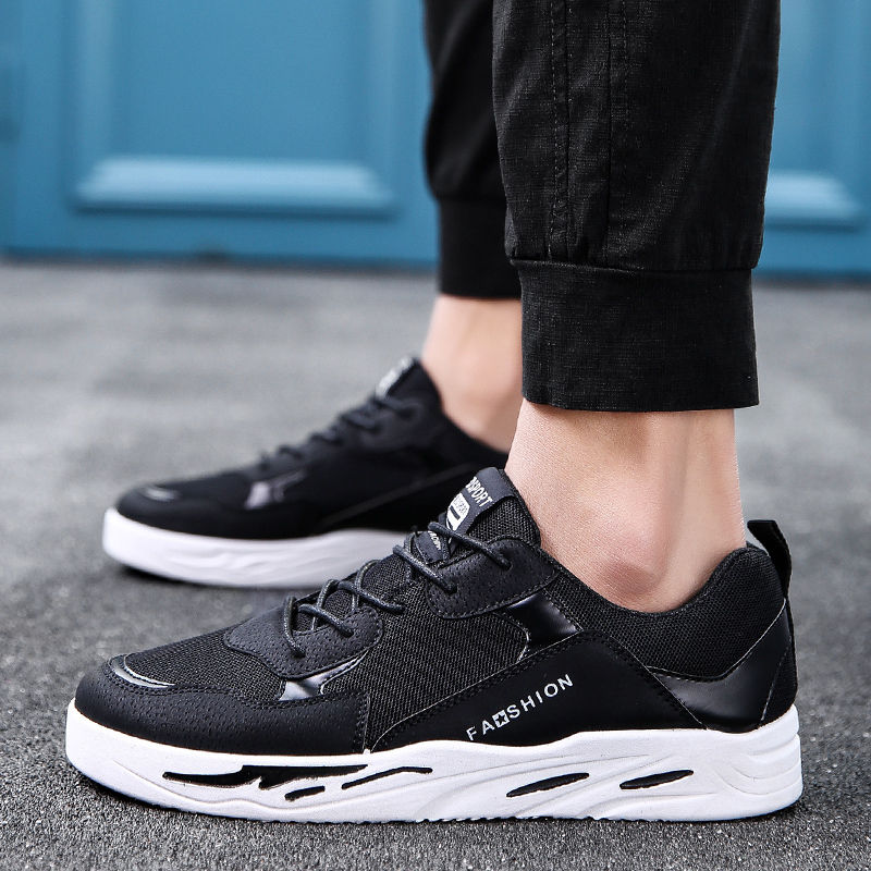 透气运动鞋时尚网面男士跑步鞋子夏季休闲户外男鞋旅游慢跑韩版板鞋男