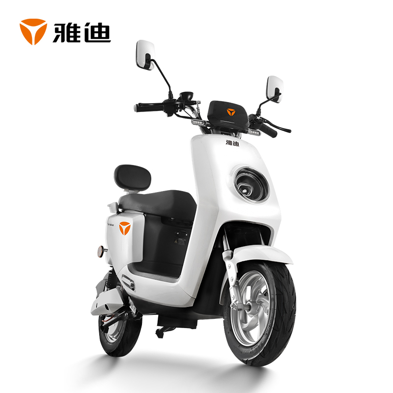 雅迪(yadea)电动车新款电瓶车豪华电摩电动车时尚踏板男女代步电动轻便摩托车莱羽E1 60V22AH石墨烯[白色]