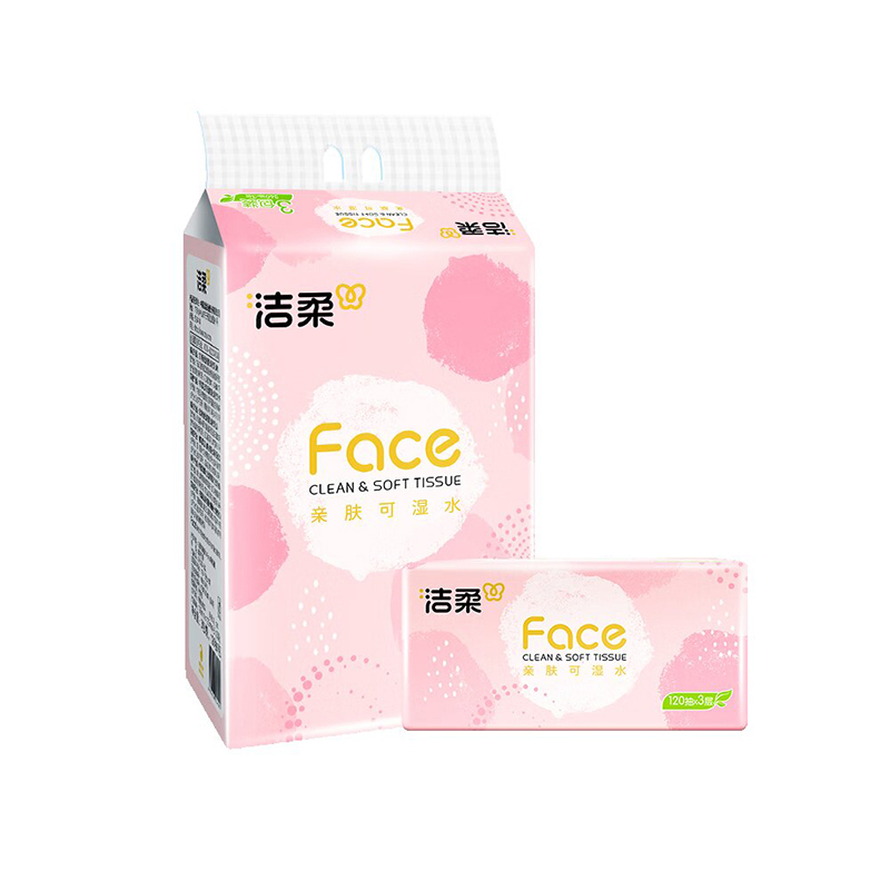 洁柔(C&S)粉软抽 120抽*3包/提(4提起订)