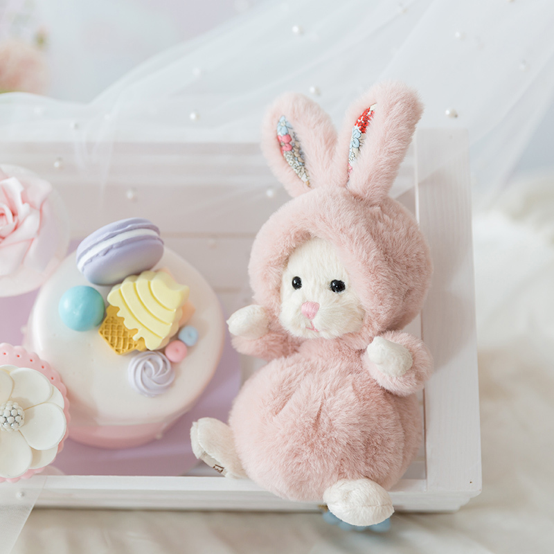 伽百利gabriel可爱小兔子毛绒绒公仔玩偶兔帽熊小巧毛绒玩具娃娃男女