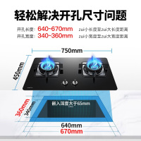 迅达FT1燃气灶煤气灶节能双灶家用钢化玻璃嵌入式液化气炉灶灶台灶具官方旗舰店(天然气)