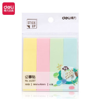 得力(deli) 66307便签纸400张4色分条便利贴便签纸 76*19mm记事贴 12包