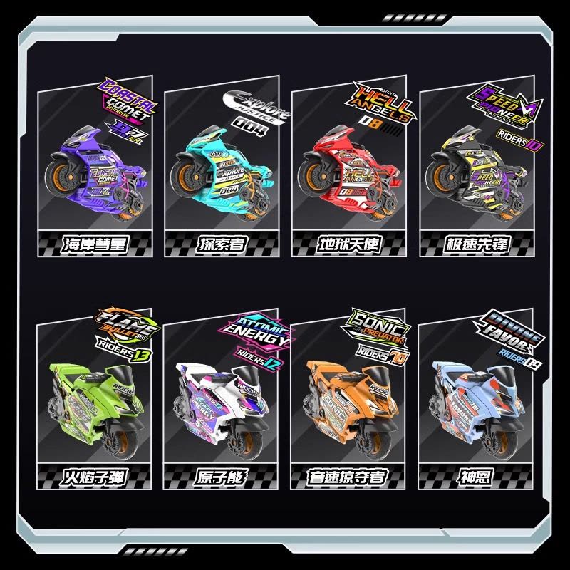 爱动飕搜狗迷你惯性摩托车儿童玩具轨道飞车跳台赛车男孩车模套装图片