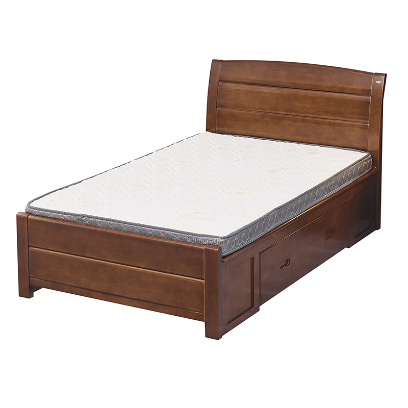 广亿隆储物高箱床带垫(1.2*2米床*1张带床垫*1张)高清大图