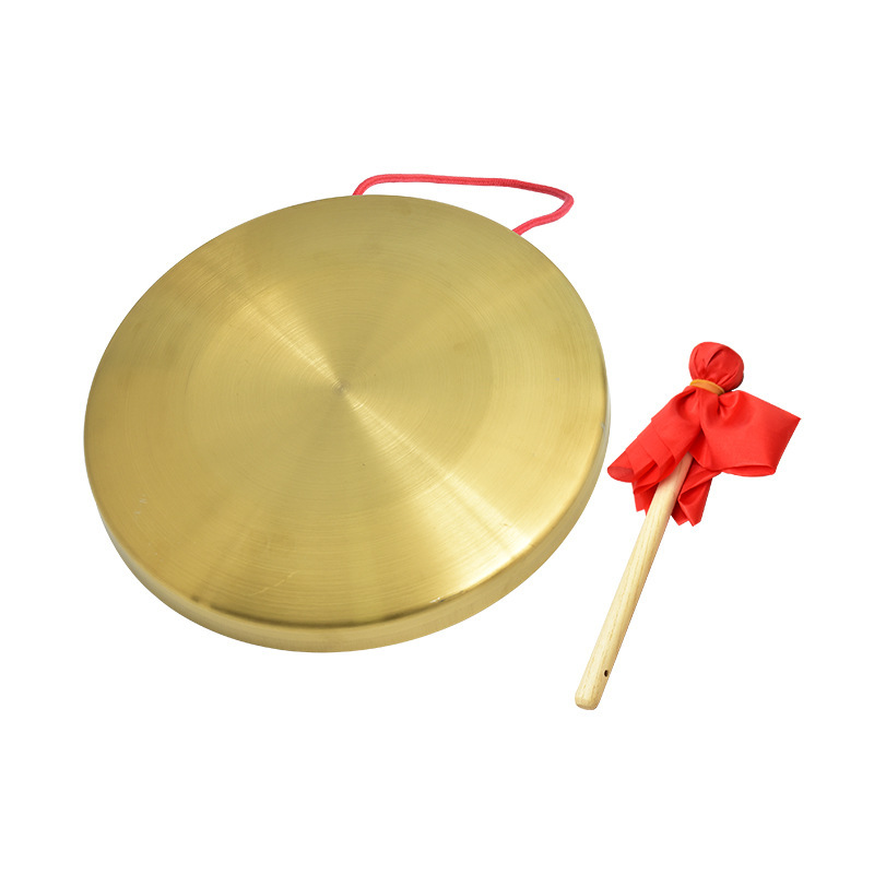 锣钢镀铜锣防汛预警三句半乐器道具锣鼓响锣 36cm加厚铜锣+锣锤