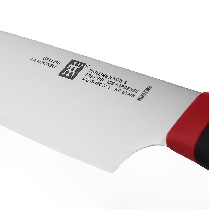 双立人ZWILLING Now S系列2件套进口不锈钢菜刀180mm冰锻工艺锋利耐用红黑设计高清大图