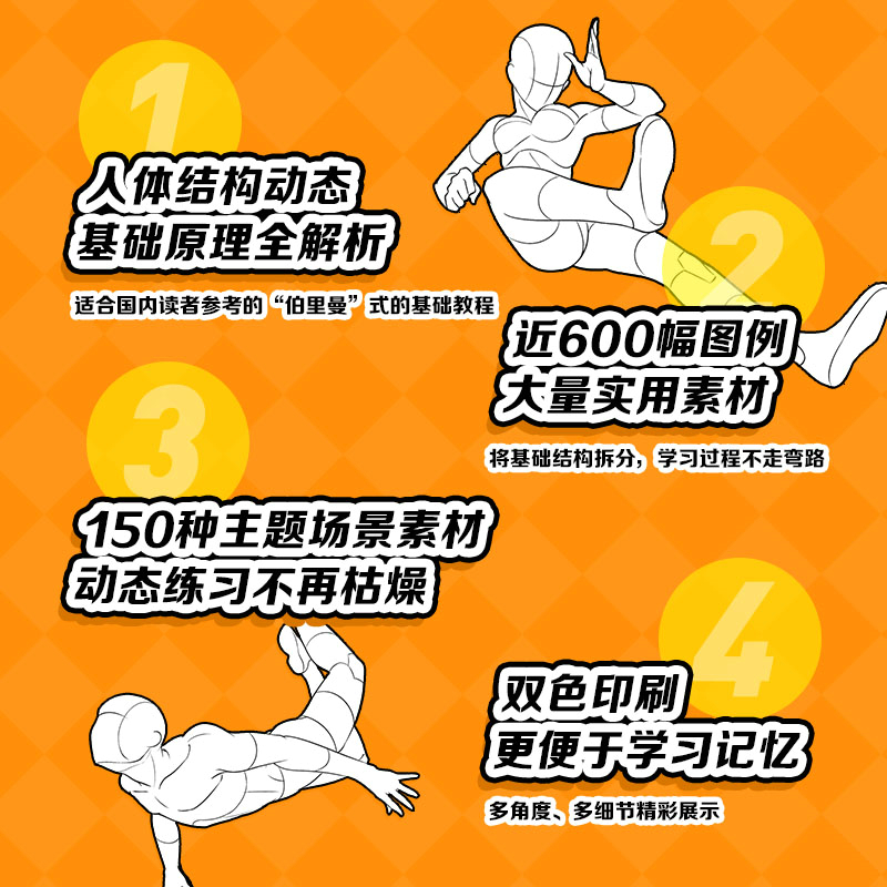[正版]动态集二次元动漫人体素材 单人篇 动漫人物绘画漫画基础教程书素描动漫新手入门自学漫画绘画技法动漫绘画教程书手绘高清大图