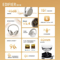 EDIFIER/漫步者W830NB头戴式主动降噪ANC蓝牙耳机双金标电竞游戏运动2024新款W820NB 云影灰