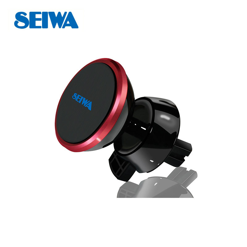 日本seiwa汽车用品 车载塑料手机支架出风口多功能车用磁性吸盘式汽车仪表台通用型