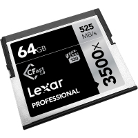 雷克沙Lexar CFast 2.0存储卡 64GB 摄影单反相机专用卡 读525MB/s 写445MB/s