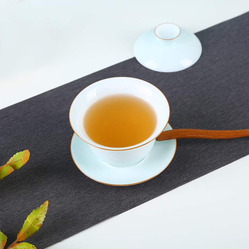 景德镇陶瓷盖碗单个大号茶杯纯色功夫茶具茶碗泡茶器套装