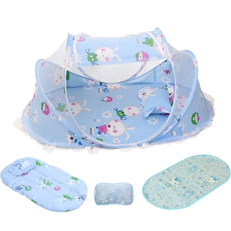 免安装可折叠式婴儿蚊帐罩宝宝蒙古包带支架有底新生儿童床蚊帐