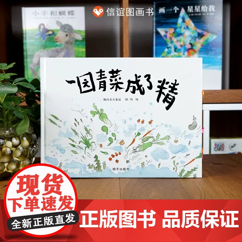 一园青菜成了精一年级二年级绘本周翔绘儿童3-6岁图画故事书幼儿睡前故事书宝宝0-2-3岁绘本亲子共读书籍明天出版社非注音高清大图