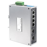 普联 TP-LINK 工业级 2光4电千兆导轨式铝合金环网Web网管工业级以太网交换机 TL-SG2206工业级 个
