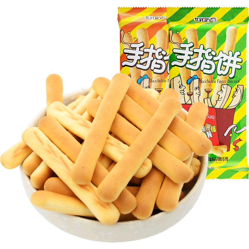 达利园 早餐手指饼干345g(115gx3袋) 磨牙棒小孩小零食童年办公室休闲食品高清大图