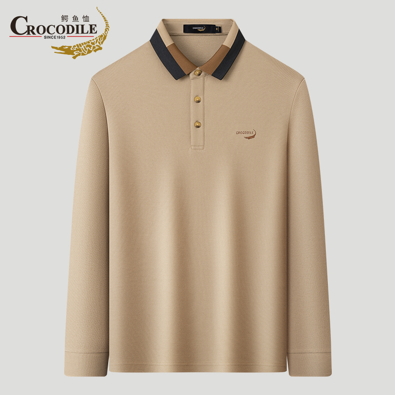 鳄鱼恤CROCODILE 专款POLO衫时尚T恤春秋季高端男士长袖POLO高清大图