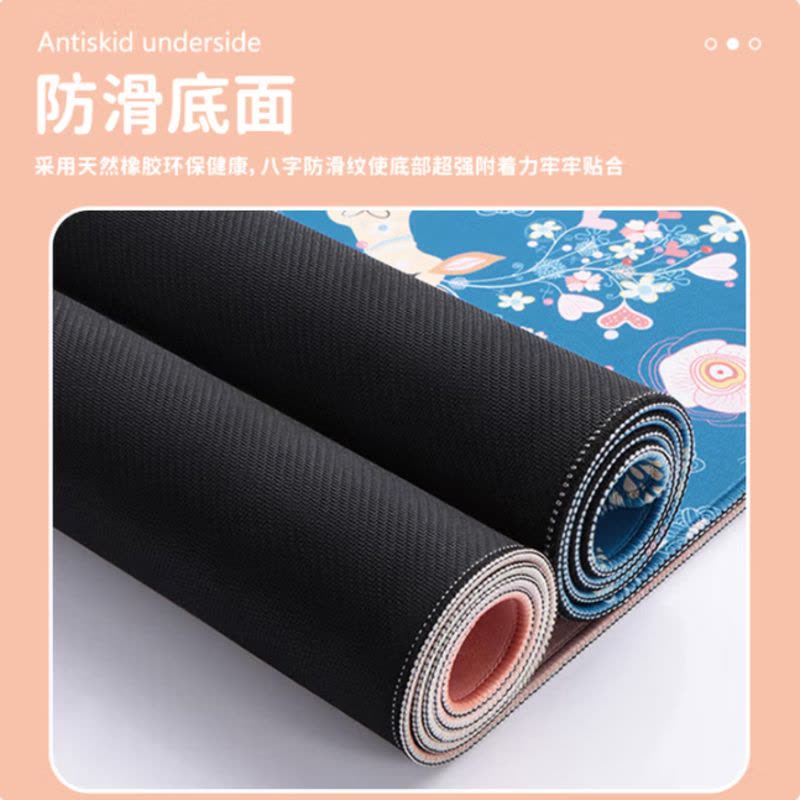 鼠标垫 快捷键大全键盘手托电脑桌垫电竞桌面延长板电脑周边订做定制 Iucky小兔子 尺寸400x900mm厚度5mm图片