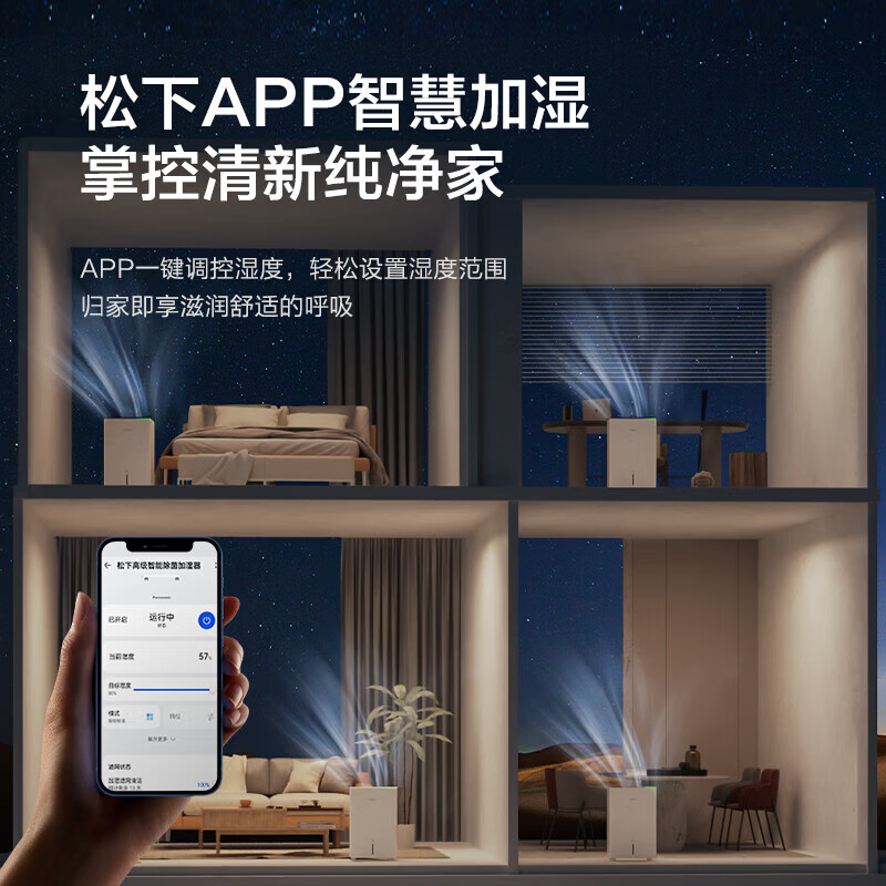 松下(Panasonic)加湿器 智能无雾加湿器婴儿孕妇卧室家用除菌湿度数显大容量加湿机空气香薰机 FE-KFY16C高清大图