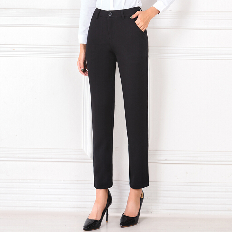 职业西装裤女夏季女士面试工作服正装黑色西服裤子薄款直筒九分裤