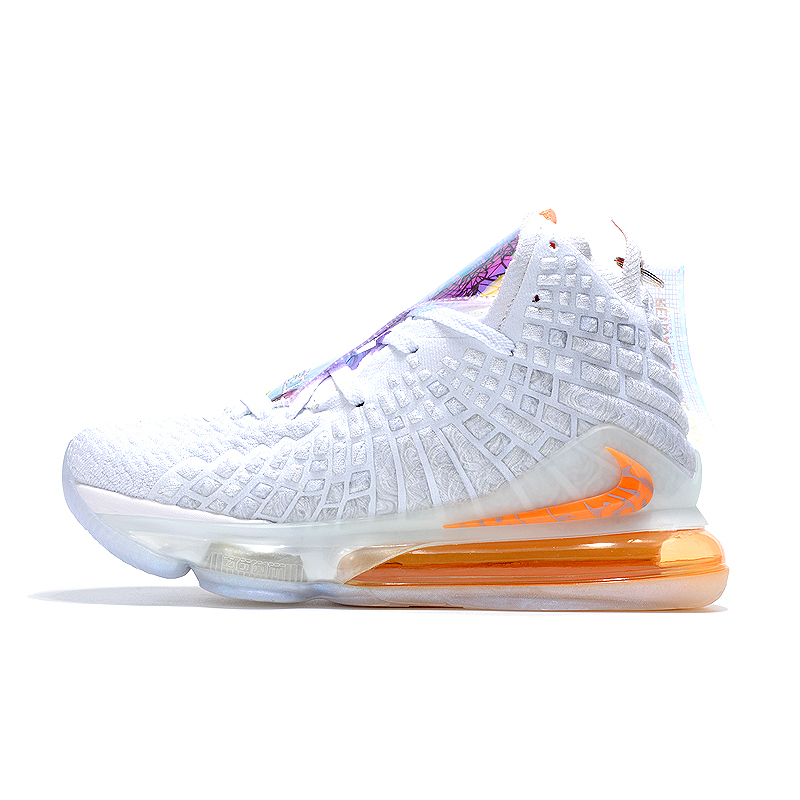 ihsernd男子篮球鞋 詹姆斯17代白橙彩虹 实战运动男鞋 高帮首发战靴