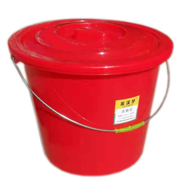 塑料桶手提 带盖 圆桶红耐摔40# 口径33*31cm 个高清大图