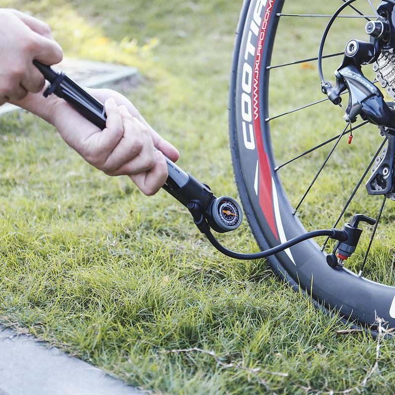 giyo便携式打气筒山地车公路车迷你打气充高压充气筒折叠表gm642