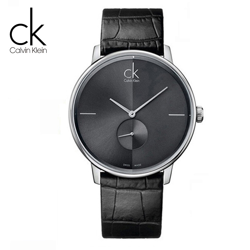 卡尔文·克莱恩/CalvinKlein 手表 ACCENT系列 皮革表带 简约石英男士手表K2Y211C3