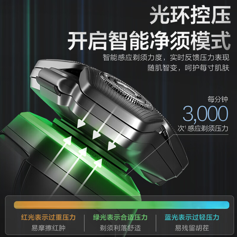 飞利浦(PHILIPS)电动剃须刀 胡须刀电动刮胡刀肌能感应科技AI智能发光剃须痘痘肌专属全身水洗S9936/55BBP高清大图