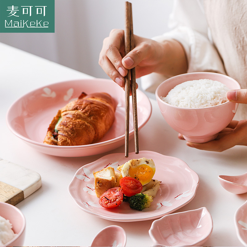 麦可可 碗碟套装家用陶瓷器碗盘子组合35件套日式吃饭碗筷餐具套装