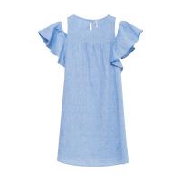 [2件1.5折价:40.4]美特斯·邦威休闲舒适连衣裙女夏装露肩A字裙潮流舒适