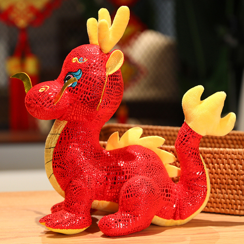 龙年吉祥物公仔生肖卡通福龙玩偶30cm(起订量50个)高清大图