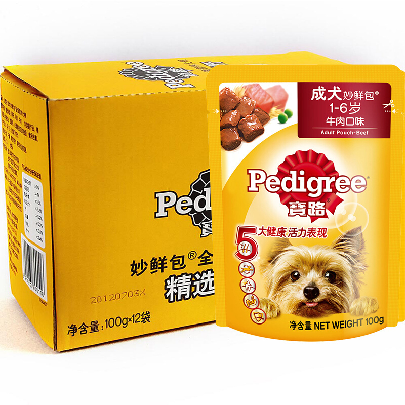 宝路成犬妙鲜包牛肉 100g