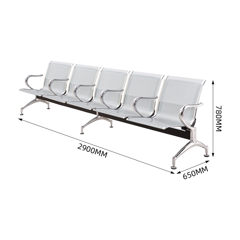 中豫鑫泽 ZYXZ5021032 连排椅机场椅公共座椅长椅等候椅 五人位银灰色高清大图