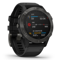 佳明(GARMIN)Fenix6 Pro蓝宝石镜面不锈钢镀膜灰色表圈黑色硅胶表带心率血氧音乐支付跑步身体电量GPS