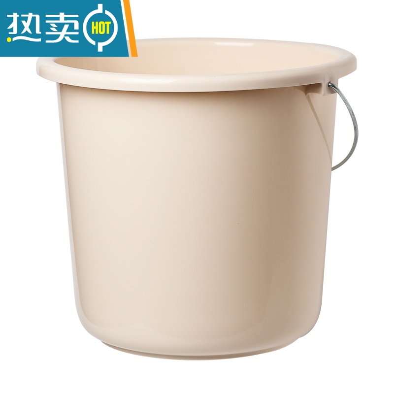 敬平塑料水桶家用储水用加厚储水桶手提塑料桶圆桶学生宿舍洗衣桶洗澡 水桶小号卡其高清大图
