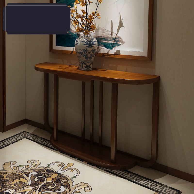 新中式半圆玄关桌玄关台现代简约玄关柜条案供桌端景台