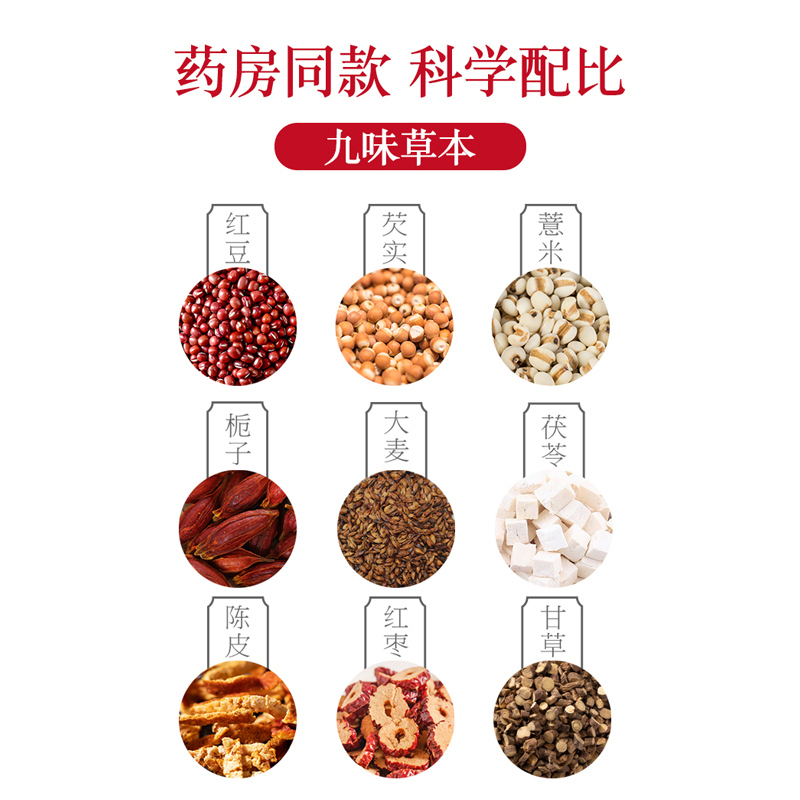 红豆薏米芡实湿颜茶湿气重可搭祛湿除口气苦荞薏仁芡实茶赤小豆大麦茶男女茶包